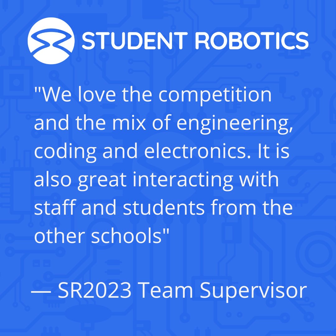 Fantastic feedback as ever from our 
#srobo2023 team supervisors

Want to get involved next year? Find out more and register your interest for #srobo2024 studentrobotics.org/compete/

#srobo #robotics