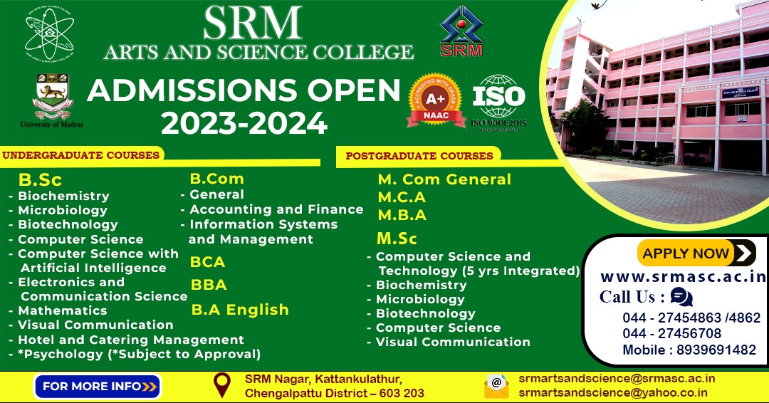srm_asc's tweet photo. Admissions Open 2023-2024 #admissions #admissionopen #collegeadmissions #srmasc #srmcollege #srmartsandsciencecollege https://t.co/5seyQ4hrSP