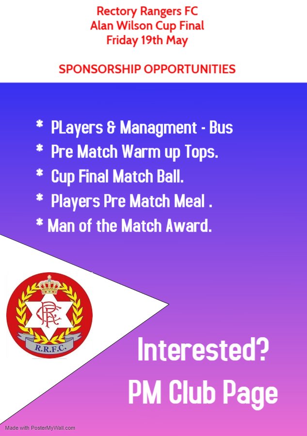Cup Final Sponsors wanted!