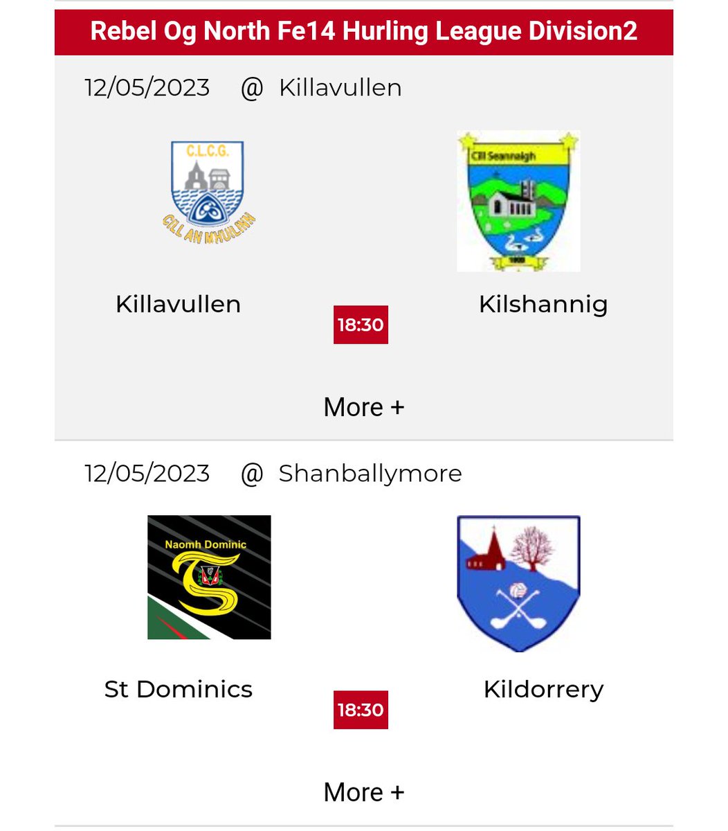 Rebel Og on Twitter REBELOGNORTH fixtures KillavullenGaa