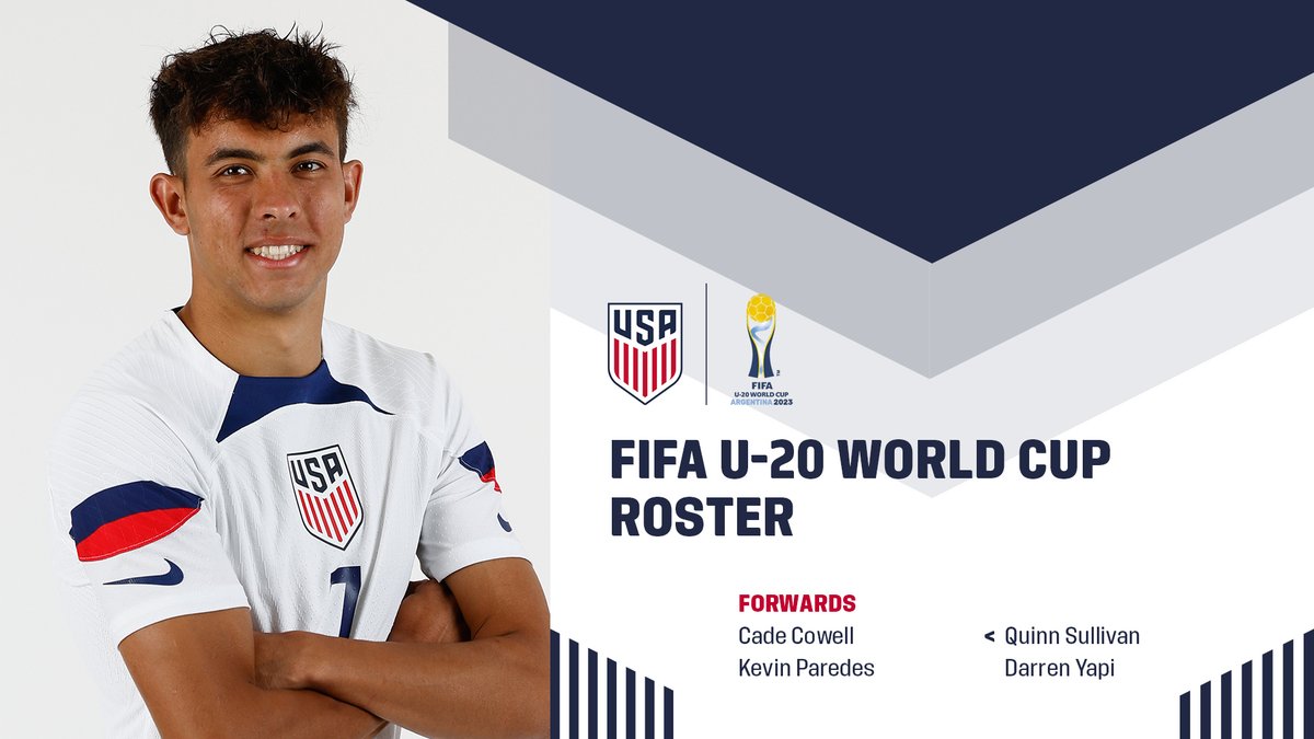 𝗨.𝗦. against the world 🌎💪 Head coach Mikey Varas has called up 21 players to represent the 🇺🇸 at the U-20 @FIFAWorldCup in Argentina! ≫ ussoc.cr/U20-WC-squad