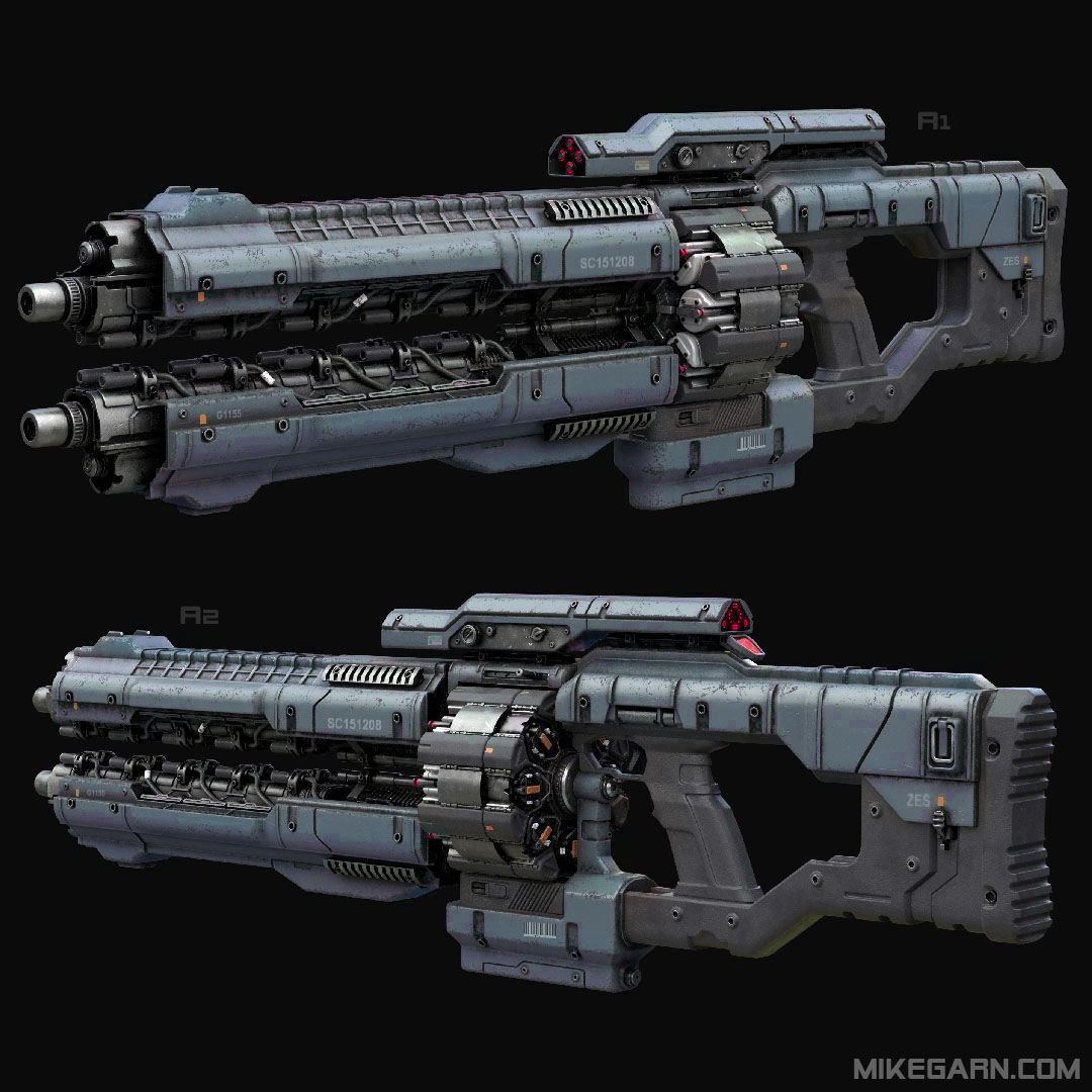 mikegarndesign's tweet image. Qrt blue pew pew? #conceptart #weapondesign