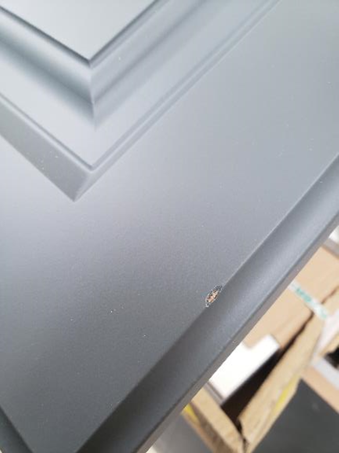 Gradjobpodcast's tweet photo. A cautionary tale for anyone thinking of buying a kitchen from @WrenKitchens. 
Delivery 1 arrives of their 'Top of the Range' Infinity Plus Range...with 95% of the fronts damaged! A variety of scratches, chips, dents &amp; blemishes. Surprising given that apparently everything ... https://t.co/gjZDDEg0mT