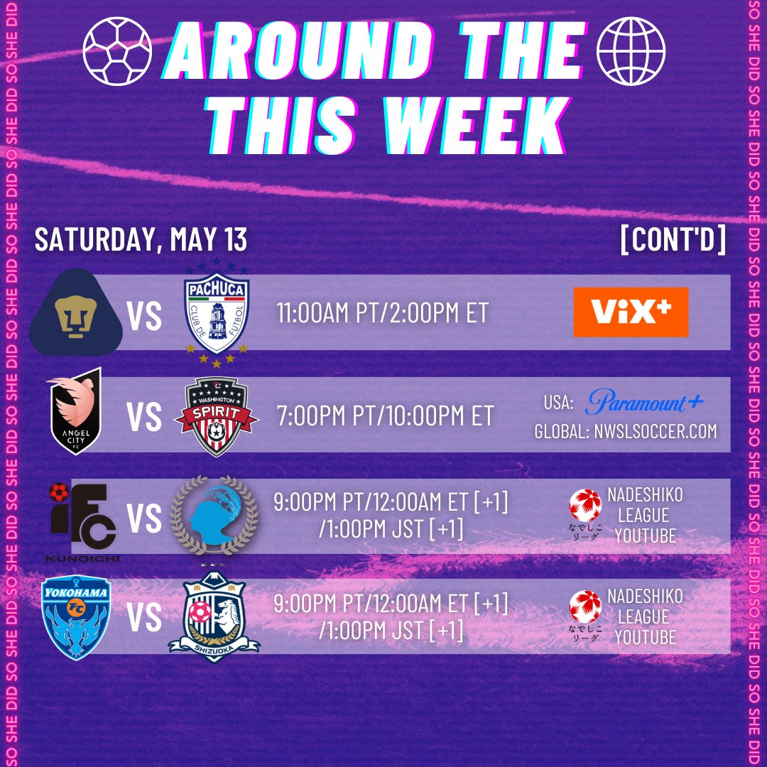 SoShxDid's tweet photo. โฝ๏ธIt's Saturday - catch the soccer excitement with @LigaF_oficial, @FIGCfemminile, @D1Arkema Coupe de France, @LigaBBVAFemenil, #NWSL, & #NadeshikoLeague!
๐ช๐ธ๐ฎ๐น๐ซ๐ท๐ฒ๐ฝ๐บ๐ธ๐ฏ๐ต
#WhatToWatch #WatchWomensSports #ShePlaysHere #VamosPorEllas #WoSo #GlobalFootball #ElevateHer https://t.co/8vEaQVO0FP