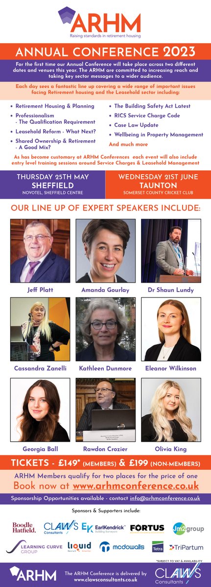 ClawsConsults's tweet photo. Delighted to be delivering ARHM Conference again this year. cracking line up across two events!

Book Now

https://t.co/BRfWrwMAsI

Great sponsorship opportunities available too. https://t.co/X1ILKeBaQ7