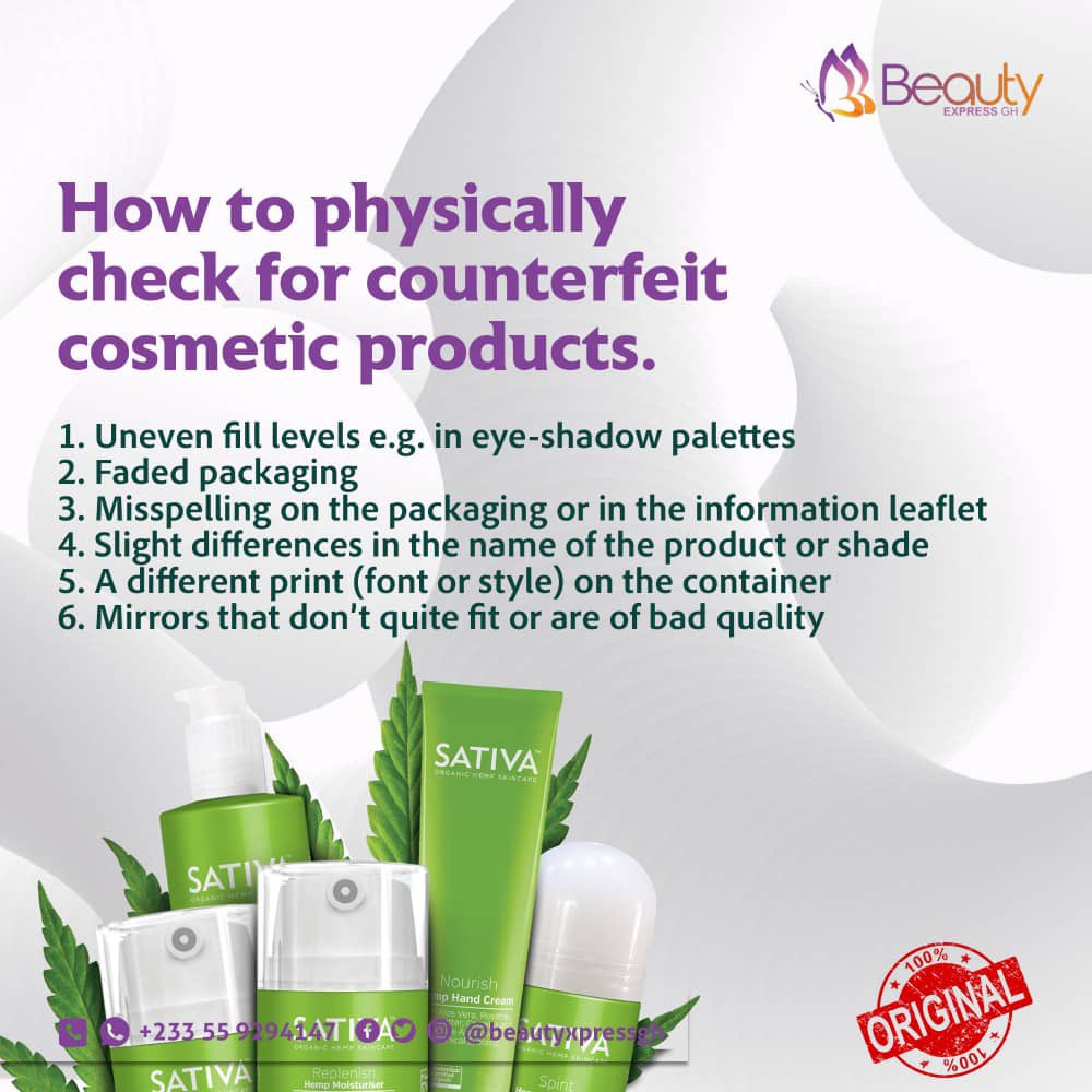 BeautyExpressGH's tweet photo. Don't fall for fake cosmetic products!
Learn how to spot counterfeit products.
Purchase quality products from us for all your skincare needs. We are a DM away! https://t.co/Dm4lboF2Rh