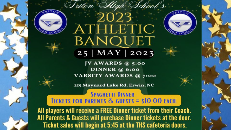 Triton High School's 2023 Athletic Awards Banquet
Thursday, May 25th