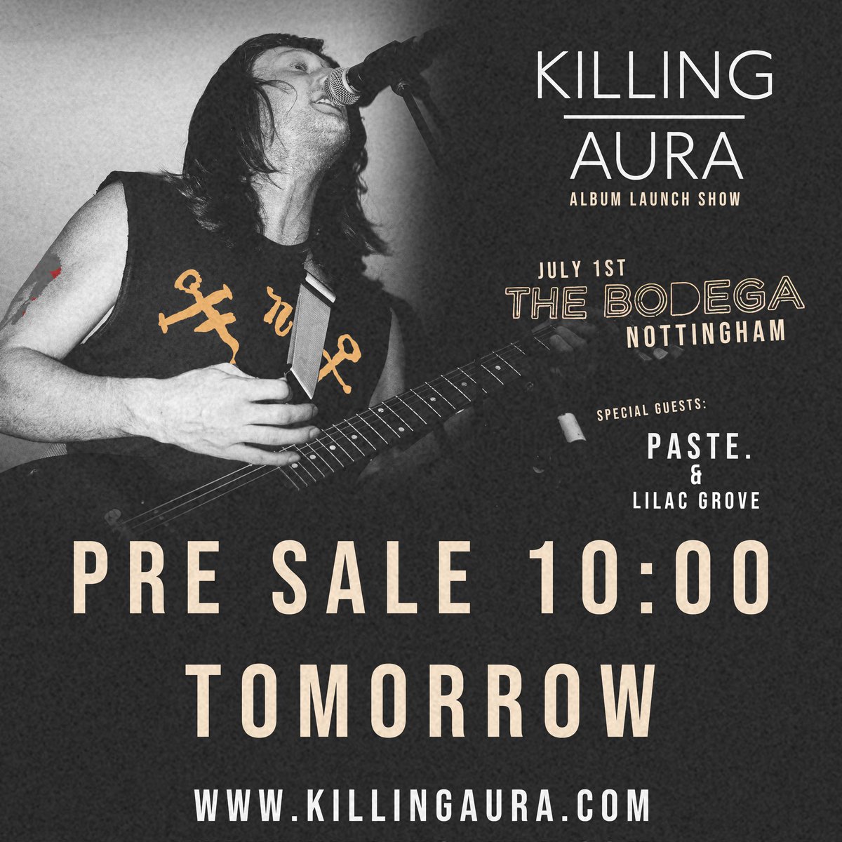 Big News! We'll be supporting @killingaura at their album launch show at the Bodgea, Nottingham, Saturday 1st July 2023

A limited number of tickets are available in the presale which goes live at 10am tomorrow morning!

Grab your tickets here: killingaura.com