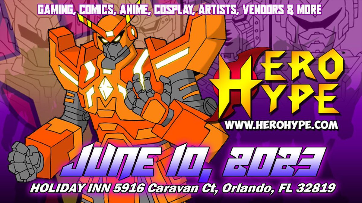 herohypecon's tweet photo. @herohypecon #orlando June 10th (next month) 10am-6pm https://t.co/ZlF7YhQIjx https://t.co/fgxsSRLkcH