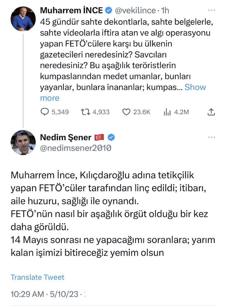 Ses nereden geliyorsa FAİL odur!

Son dönemeçte SARAY ittifakı psikolojik harp taktiği kullanarak kendini MAĞDUR gösterme ve burdan Kılıçdaroğluna gidecek oyları bölme girişiminde.

Zaten böyle birşeye girişecekleri çok belliydi. 

Kendileri planladılar, kendileri yaptılar.