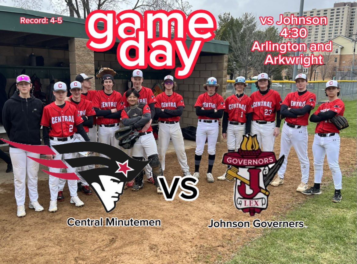 4-5 Minutemen 🆚 Governors 
📍St. Paul Johnson Governors
⏰ 4:30 PM
🏟️ Arlington and Arkwright