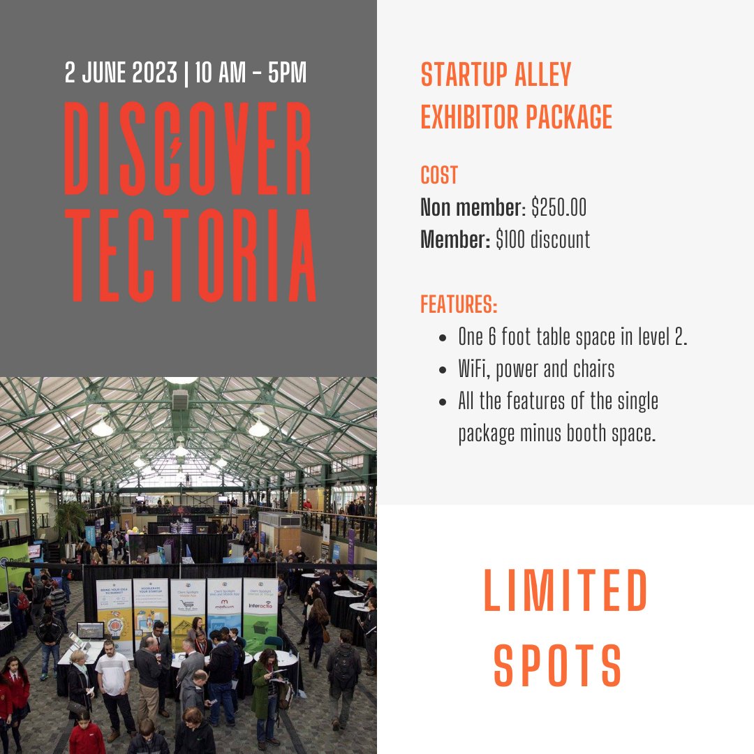VIATEC's tweet image. Discover Tectoria is around the corner! As a startup, this is a fantastic opportunity to showcase your company and attract top talent for future hires. 🚀

#discovertectoria2023 #scaleyyj #yyjtech

ow.ly/vAau50OkG1j