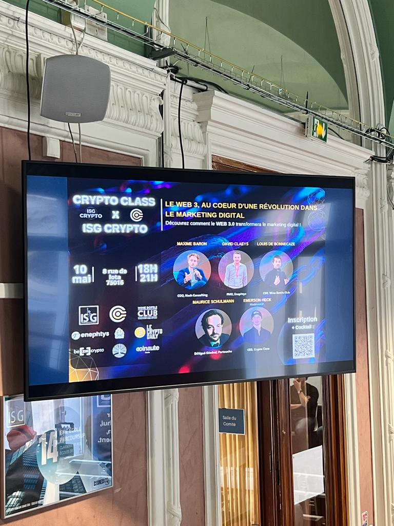 InterCellar_'s tweet photo. LIVE from @IsgCrypto !🔴 Our CEO @louloudbc together with David, @dlt_maximalist, @_mschulmann @emersonheck_ on #Web3 and digital marketing 🍇

Catch us for a glass in a bit if you're also around ! 🍷🫶 https://t.co/bHNpJ0Sv4K
