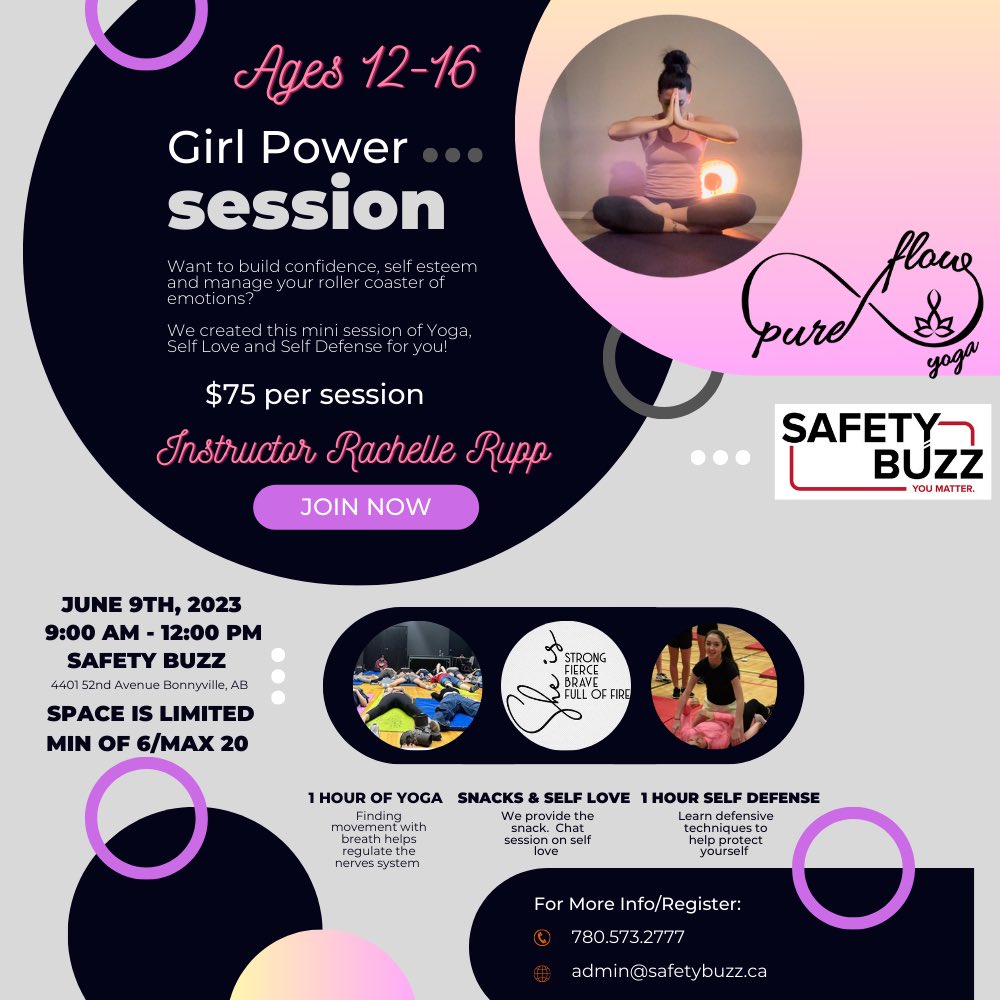 ruppgirl's tweet photo. So excited to be offering a Teen Girl Power session at Safety Buzz on June 14th, 2023. Call for more details. @Safetybuzzltd #girlpower #bestrong https://t.co/EDJRGQDmE8