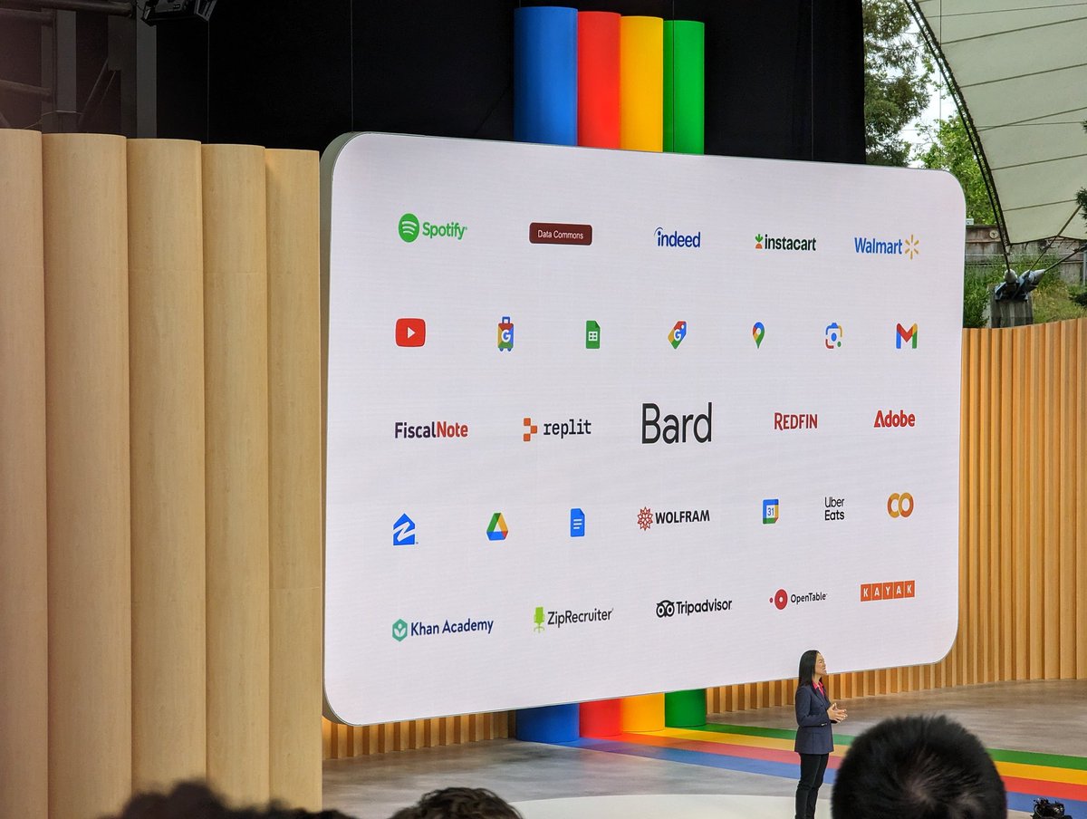 At #GoogleIO we just announced our PaLM2 model which powers Bard. Get deeper code support, and export Bard results to Gmail and Google Docs. Also multi-modal support on the way along with cool Maps and partner integrations. And Bard is now open to 180 counties and territories.
