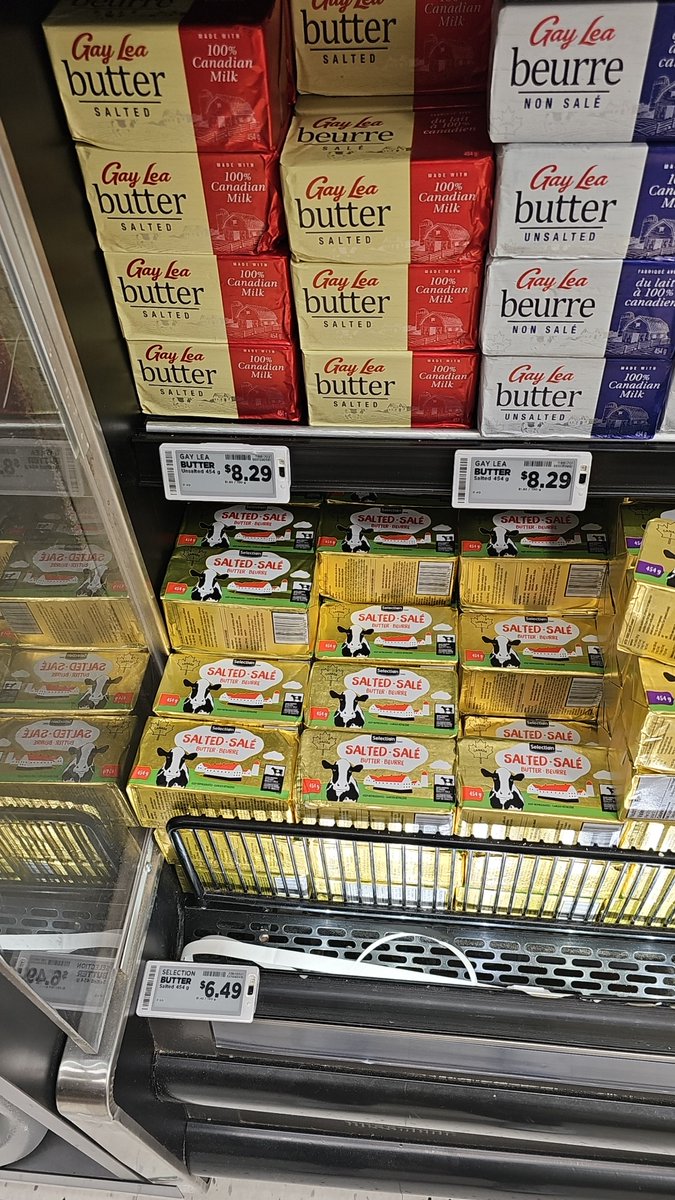 Anna__mb's tweet photo. WHY IS BUTTER $7-9?!?!
THIS. IS. INSANE. Canadians are struggling out here.
But of course we can buy a tub of deadly margarine for $3.
#Canada #costofliving @MetrocanadaSCS @liberal_party #JUSTINflation #inflation #foodpoor https://t.co/x7GgUnvRp2