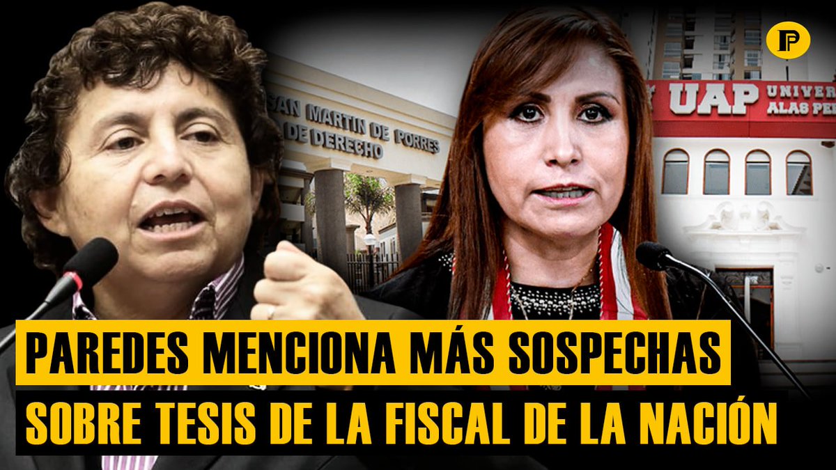 PeruPressTv's tweet photo. [VIDEO] ¡Revelador! La congresista Susel Paredes detalló que inició la investigación sobre la veracidad de las tesis de maestría y doctorado de la fiscal de la Nación, Patricia Benavides, cuando le informaron que estas habían sido plagiadas. Video: https://t.co/aHXkLV1e0w https://t.co/bejiAMbVn9