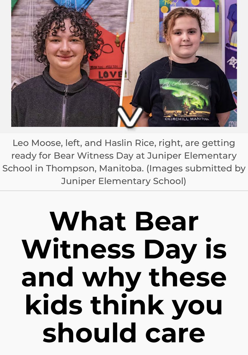 CaringSociety's tweet photo. Here’s is what Leo and Haslin from @BearsSpirit and what @cblackst have to say about #BearWitnessDay &amp; #JordansPrinciple! 

Read their @CBCNews @CBCKids article here: 
https://t.co/BtKozM5Iis https://t.co/sOPgJ7F3Ut