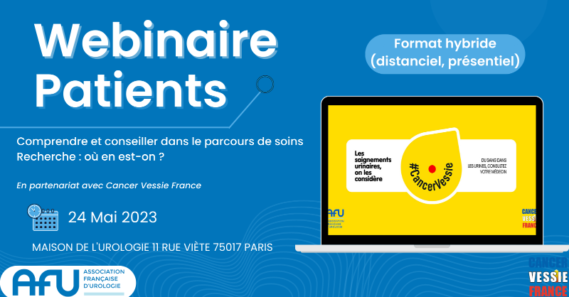 AFUrologie's tweet photo. Le 1er symptôme 😷 d'un #CancerVessie 🟡 est la présence de sang dans les urines.🩸 
📌Rdv le 24/05 pour le 🎥 webinaire spécial #CancerVessie entre patients 🚶‍♂️et professionnels de santé🧑‍⚕️ avec @CancerVessieFrance. 
📝Inscription et programme par ici 👉 https://t.co/agtdbxwxVR https://t.co/nA4vldICkv