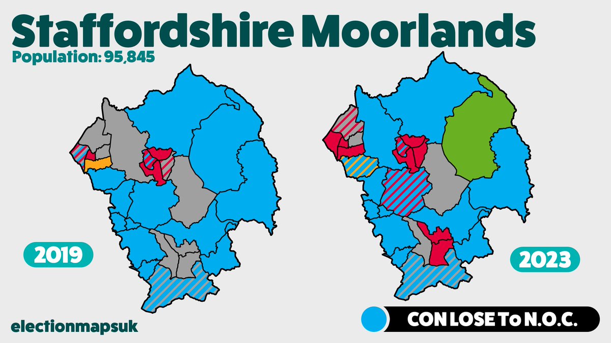 Election Maps UK on Twitter "Staffordshire Moorlands Result LE2023