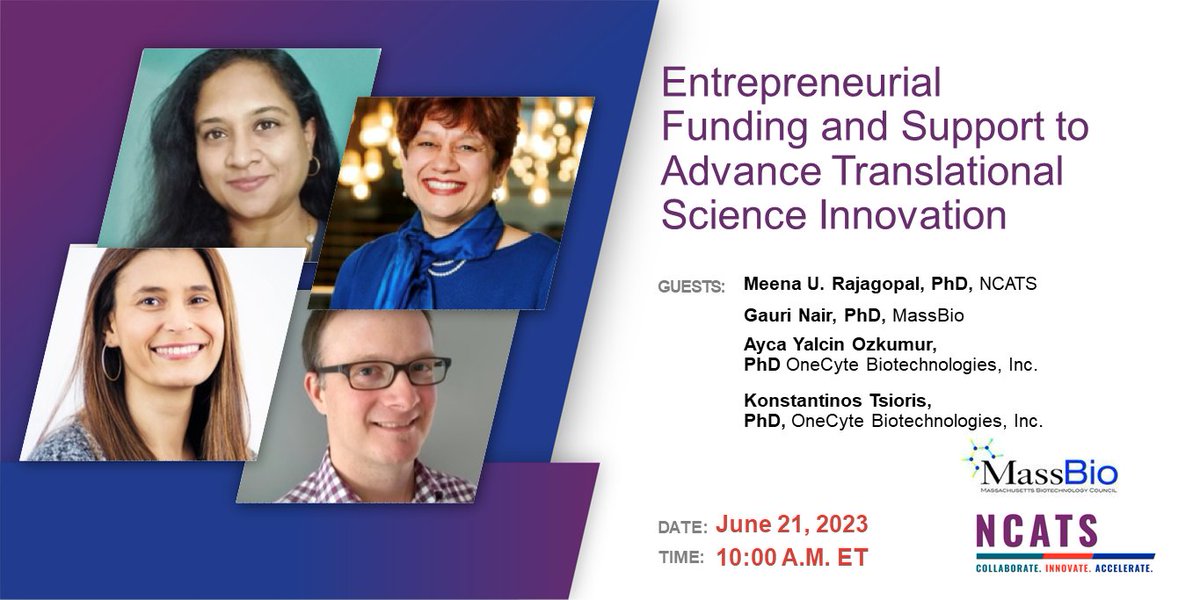 MassBio's tweet photo. Looking to advance your #health #innovation? Join us for a webinar on #smallbiz funding opportunities with @ncats_nih_gov Wed. 6.21 to learn about #SBIR & #STTR programs & current awardees!
Register today: https://t.co/pvriyxbyii
#NCATS #Funding #techtransfers https://t.co/fGcRgsEGr3