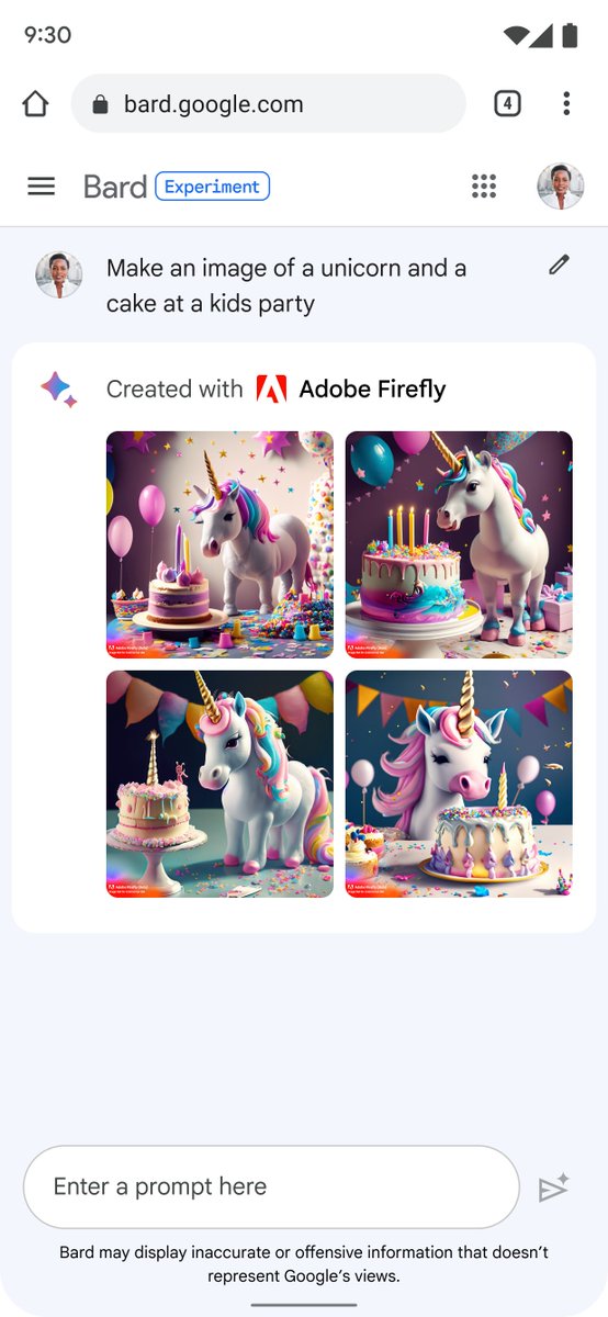 The CAI is reaching a new level of transparency with the integration of Adobe Firefly to Google Bard. 🧵

Assets created with Firefly, including those made via Bard, will automatically include Content Credentials, digital "nutritional labels” to help us experience context
