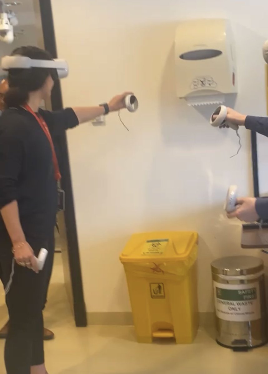 sisk_ali's tweet photo. Fun at work testing some new innovations ☑️ #science #virtualreality #clinical #medicine #nursing #simulations #simulatedlearning #innovation #teaching #RCSI #clinic #bestteam https://t.co/QIfXzKO7f0
