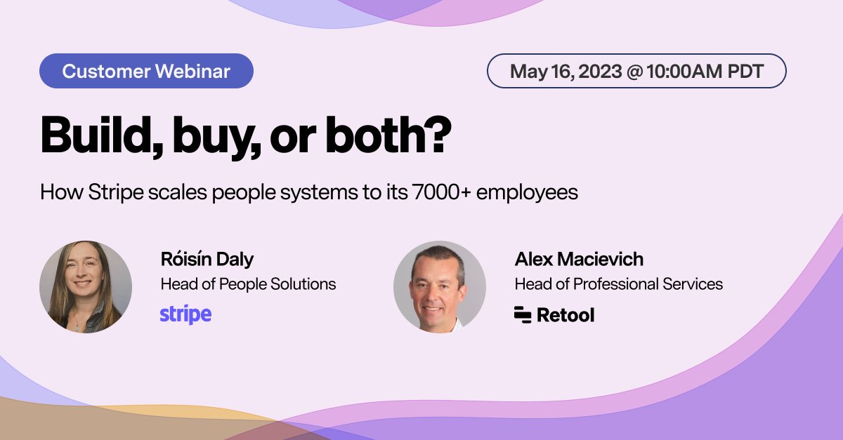 Our friends <a href="/stripe/">Stripe</a> used Retool to build a calibrations app that is custom-made for their unique performance review process—and they launched it to all 7000+ employees within 3 weeks.

Join us next week to get a live demo and see how they pulled it off. Register now 👇
