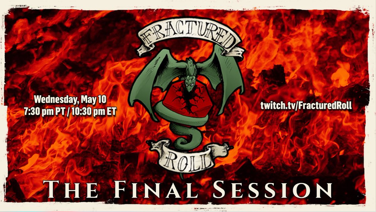 Tonight! Our FINAL SESSION of our #dnd campaign! 
Come watch in real time to see if we live or die against the Dragon Queen Tiamat! 🐲 7:30 pm PT 🙏🏻
twitch.tv/FracturedRoll  👀#dungeonsanddragons #dnd5e #froll