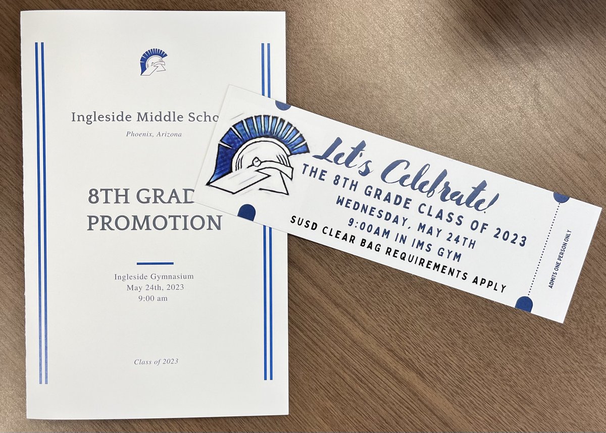 Hot off the printing press!  We are almost ready to celebrate our 8th graders.