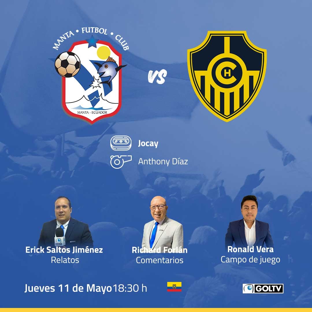 GOLTVEcu's tweet photo. Vive la #LigaProBet593SerieB 🏆 con el juego entre @MantaFutbolClub y @Chacaritas_CP 

📺 En vivo por GOLTV junto a @ErickSaltosJ @RichardForlan y @ronaldvera22 🎙

#GOLTVenVivo https://t.co/nfnbk8pS0j
