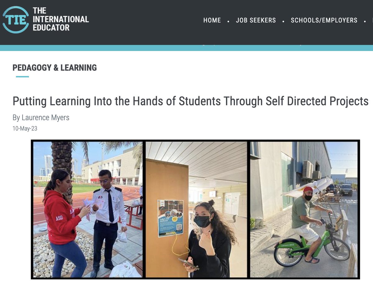 Simply sharing our @ASDubaiNews (ever evolving) story in creating student-directed learning opportunities.  Thank you @shwetangna for your kind support! #tieonline #nesachat #edchat #selfdirectedlearning

tieonline.com/article/3492/p…