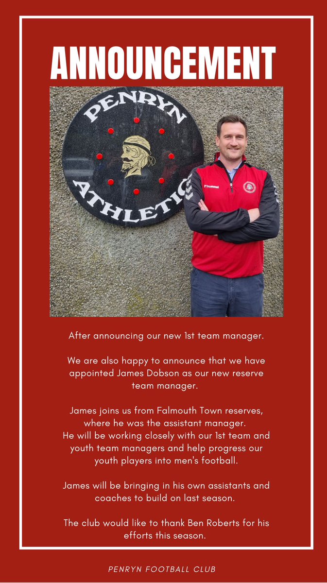 penrynathletic's tweet photo. New reserve team manager. https://t.co/pLOCP4Xkx1