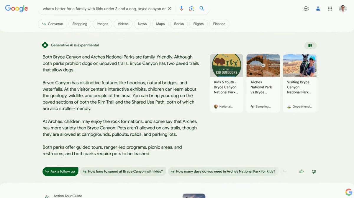 New Generative AI integrated Search interface at Google Search #googleio
