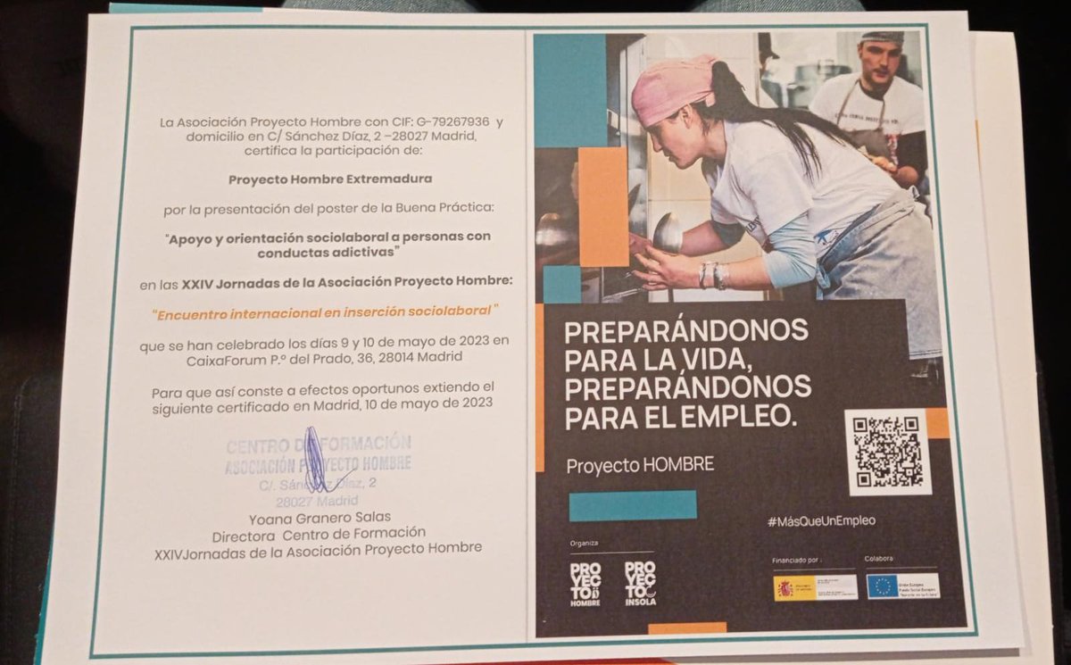 Finalizamos nuestra asistencia a las XXIV JORNADAS DE LA ASOCIACIÓN PROYECTO HOMBRE en Madrid. 

#proyectohombre #proyectohombreextremadura 
#MásQueUnEmpleo