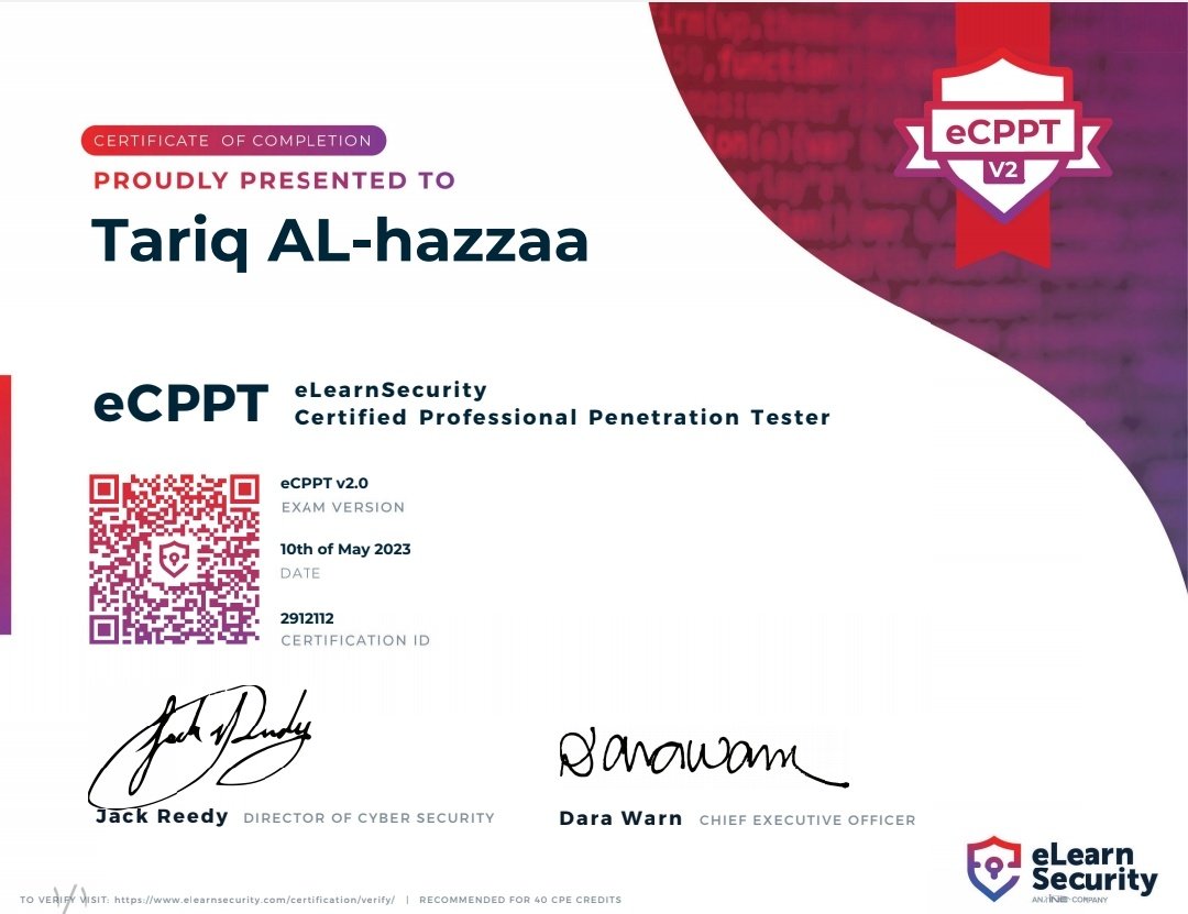 TareqALhazzaa's tweet image. يسعدني أن اشارككم  ماحققته من اجتياز شهادة  #eCPPTv2
