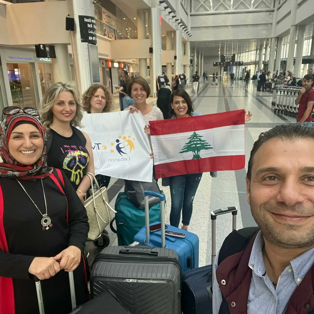 Carolineghos's tweet photo. @etwinningplus 
The Lebanese team is ready for being creative
@ghalwae @Carolineghos @eTwinningEurope @PaulineYammine 

#euinlebanon #etwinningproject  #eTwinning #erasmus #erasmusplusproject #ErasmusPlus 
#CYPLEBETWINNING
 #beingcreative https://t.co/CEDYAIekF2