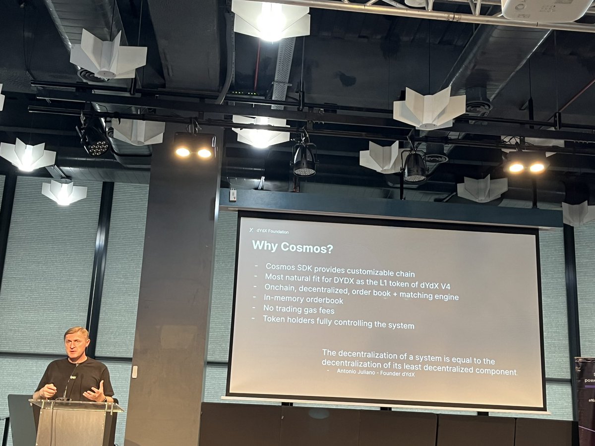 murthy_vitwit's tweet photo. Its happy to meet @charlesdhaussy, @0xkarana and @dydxfoundation team at Hyderabad @THubHyd today.
And awesome part is this βslideβ in presentation.
I loved the discussion about @CosmosEcosystem and @dYdX in Hyderabad, India.
#vitwit #dydx #cosmosSdk https://t.co/h2sgdlq07y