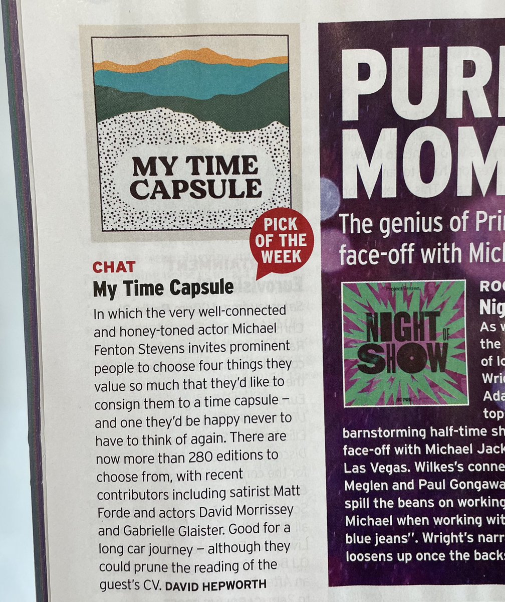 My Time Capsule is the @RadioTimes podcast pick of the week. Thank you and I’ll try and keep the intro to a minimum in future. Bloomin’ guest with all the things they’ve done! Thanks for the support!!
@MyTCpod #mytimecapsule #pickoftheweek