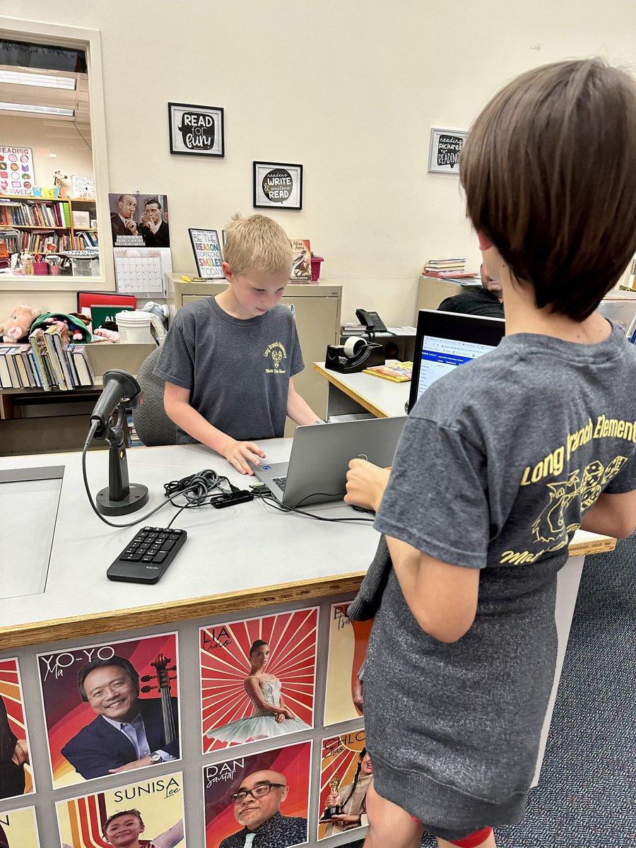 We had a wonderful Librarian for the day because of the <a href="/lbpta/">Long Branch PTA</a> auction. He helped us w/ check in &amp; outs, weeding our collection &amp; finding books for students! Great job 👏 ! <a href="/longbranch_es/">Long Branch ES</a> <a href="/APSLibrarians/">APS Library Services</a> <a href="/APSVirginia/">Arlington Public Schools</a>