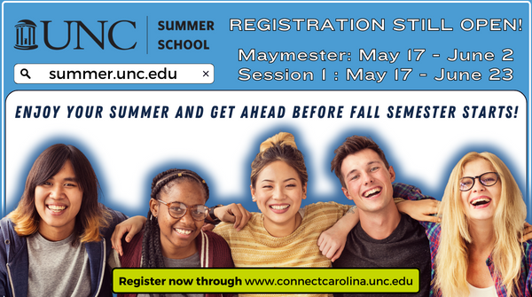 UNCSummerSchool's tweet image. Thinking about summer already?? Well, now is the time to register for @UNCSummerSchool. We&apos;ve got smaller class sizes and tons of courses that you can complete before fall starts. Sessions begin May 17!🔗summer.unc.edu @UNC