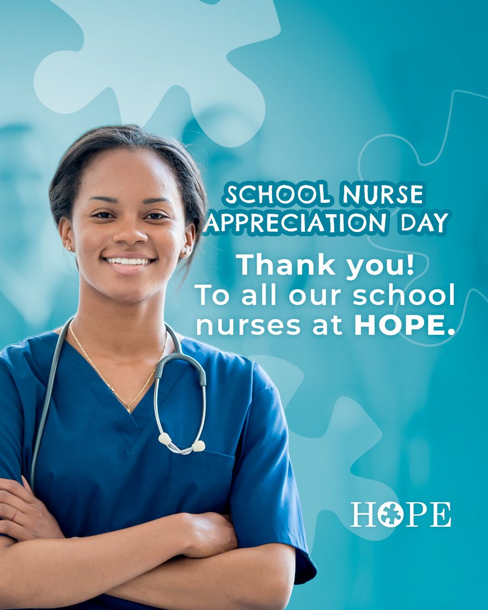 HopeLearning's tweet photo. Happy School Nurse Awareness Day! 🩺💙

Thank you, school nurses, for your unwavering dedication and compassion. You are our everyday heroes, creating a safe and nurturing environment for our students to thrive.

#SchoolNurseDay #HealthcareHeroes #StudentWellness #HopeCenters https://t.co/uHqdKwjyR9