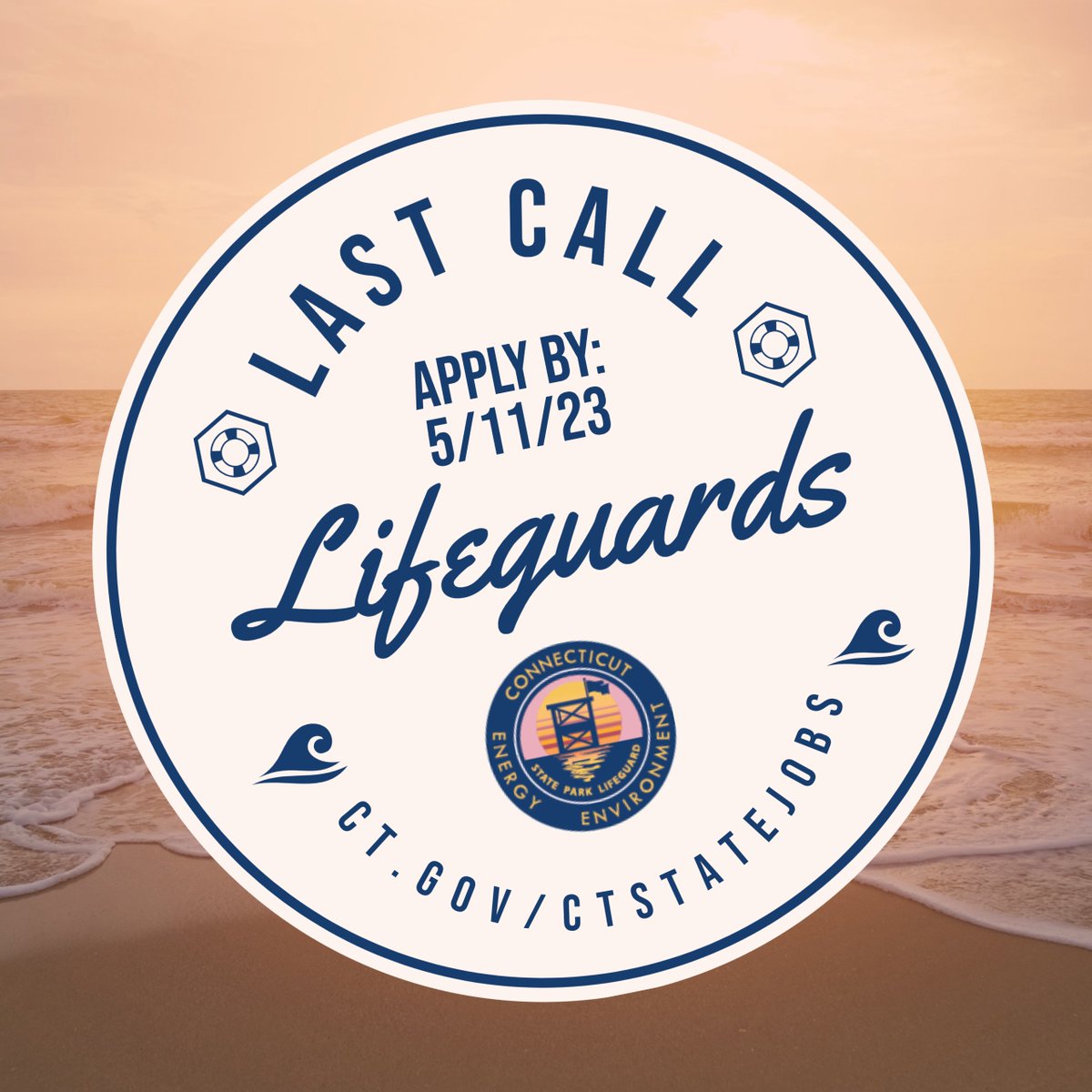 Last call to apply to be a Lifeguard at your favorite State Park! All training is provided and paid - Make friends, gain valuable skills and get outside this summer! Apply by 11:59pm on 5/11/23.
#hiring #lifeguards #lifeguardjobs #environmentaljobs @CTDEEPNews 🏖 ☀