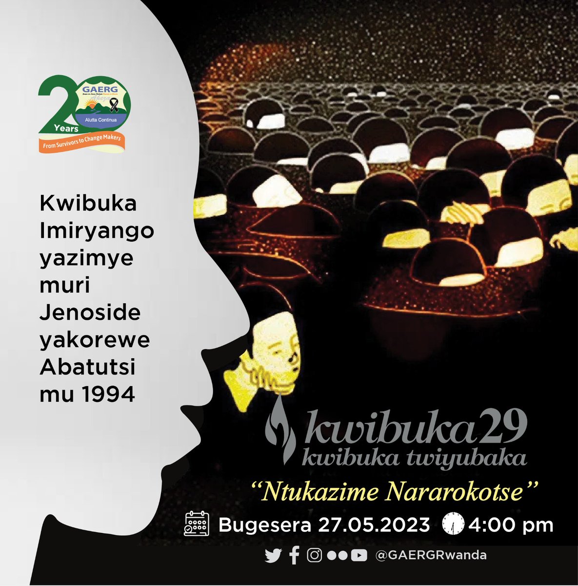 .@GAERGRwanda has announced that this year's commemoration of families completely wiped out during the 1994 Genocide against the Tutsi will take place on 27 May 2023, at <a href="/BugeseraDistr/">Bugesera District</a> Stadium. A completely wiped out family is a family whose members were all perished. #Ntukazime