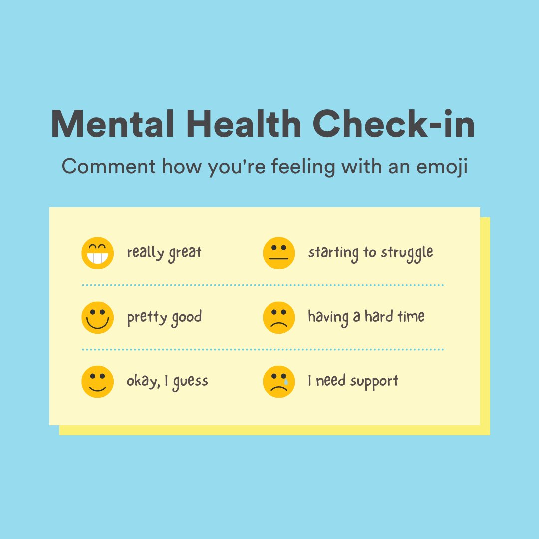 SentidoHealth's tweet image. May is #MentalHealthAwarenessMonth 🧠

Together, we can make a difference in the lives of those affected by mental illness. 💙

Here is your daily…
Mental Health Check-In ✅

How are you feeling today?
Comment your emoji below!

#mentalhealth #MHAM #LetsTalk #TogetherWeCan