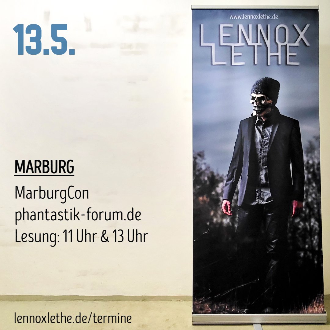 Am Samstag findet ihr mich auf dem #MarburgCon, wo ich mir einen Stand mit Kollegin Ann B. Widow / S. Bradtke teile. Natürlich lesen wir auch.
Das vollständige Programm des MarburgCon: phantastik-forum.de/programm-1.html
Meine aktuellen Termine: lennoxlethe.de/termine
#horror @Shadodex
