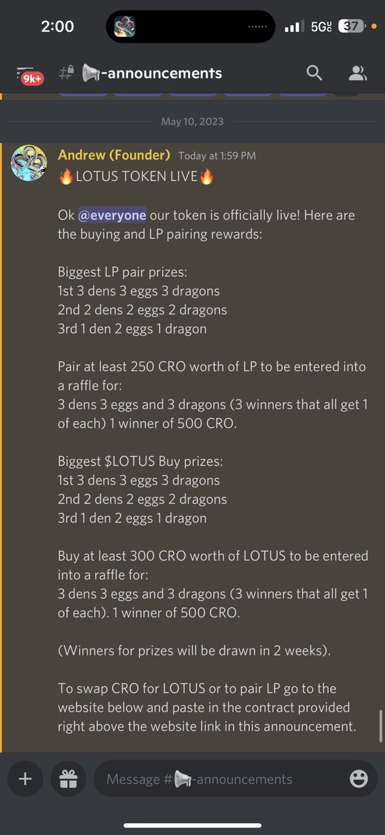 $LOTUS OFFICIALLY LIVE ON CRODEX!

Contract address to buy $LOTUS and pair LP:

0x7c401da133eDD005570BC98732c8C0246DD14a4a

Link to swap on Crodex:

crodex.app

Food event in 1 week! Purchase Food with $LOTUS

HUGE PRIZES FOR BUYING AND LP PAIRING READ IMAGE BELOW👇