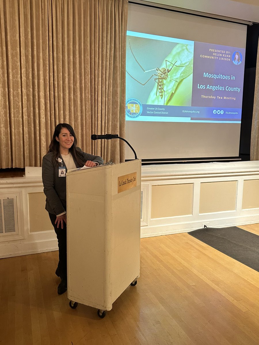 Helen_GLACVCD's tweet photo. Last Thursday I had the opportunity to present on mosquito prevention and protection at the La Cañada Thursday Club. Thank you to the lovely hosts for having @GLAmosquito share valuable information and resources. https://t.co/3pMroX5j9K