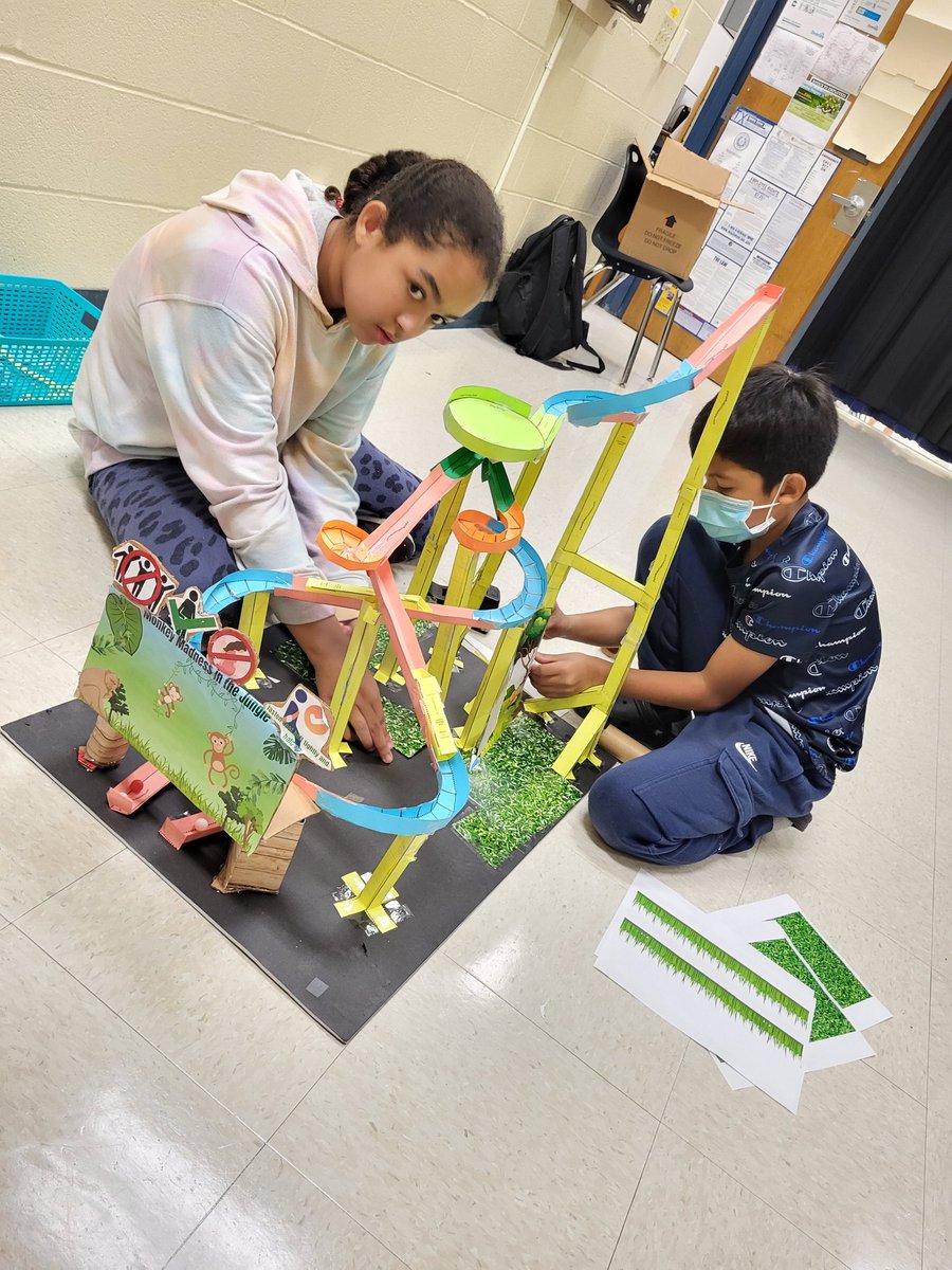 cd4teach's tweet photo. Asked 5th grade GT @NISDGlass "what were the 3 most important things you learned doing roller coasters?" Answers included:  persistence, patience, perseverance, collaboration, engineering skills.  #theyunderstoodtheassignment @NISDGTAA https://t.co/MtJb2rDvpS