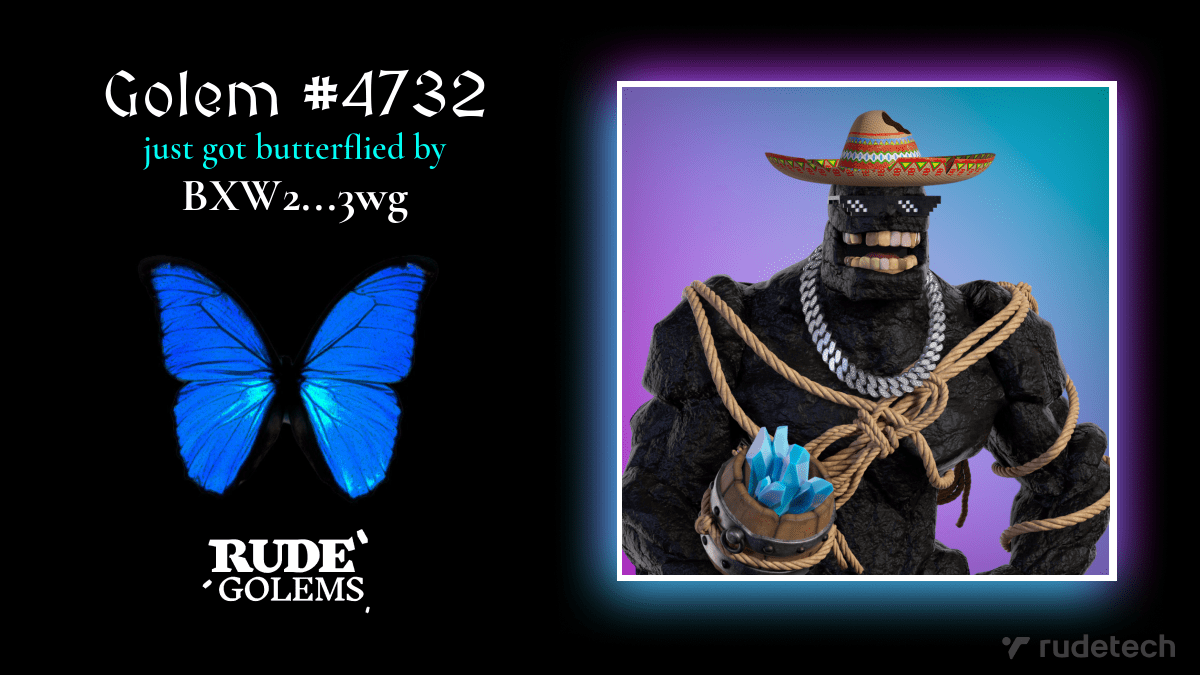 RudeRework's tweet image. A Rude Golem just changed it's appearance! 🦋😱 #RudeRework #RudeGolems